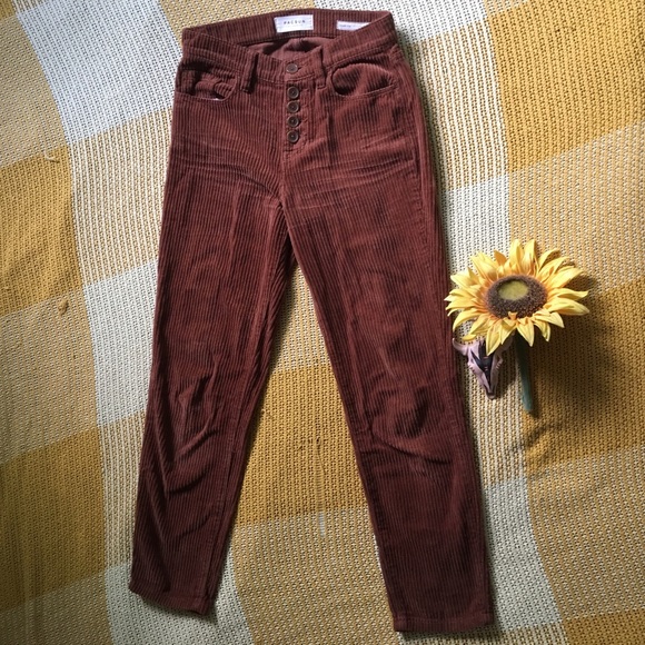 High Waisted Burnt Orange Corduroy Pants - Picture 4 of 7